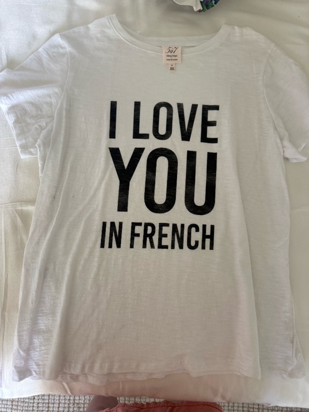 Cinq à Sept “I Love You In French” Graphic Tee Size M